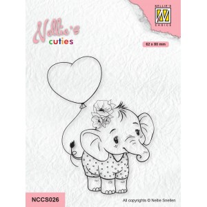 Cuties - Elephant With Heart Balloon